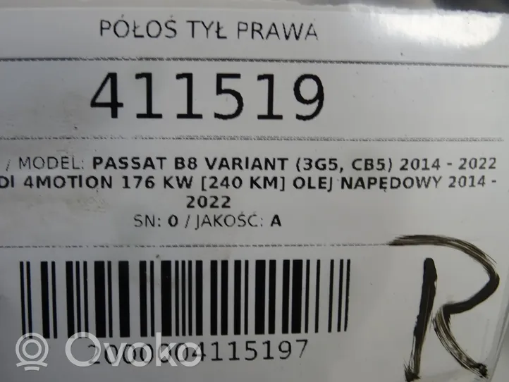 Volkswagen PASSAT B8 Półoś tylna 3Q0501204D