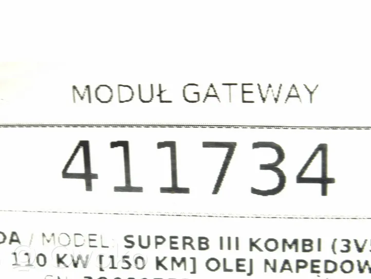 Skoda Superb B8 (3V) Gateway valdymo modulis 3Q0907530AG