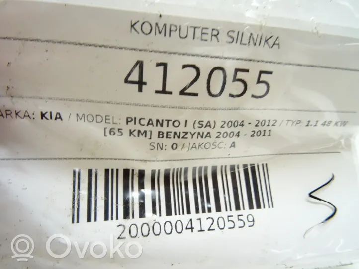 KIA Picanto Unidad de control/módulo ECU del motor 39110-02SM0