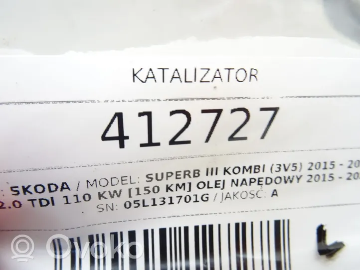 Skoda Superb B8 (3V) Katalysaattori/FAP/DPF-hiukkassuodatin 05L131701G