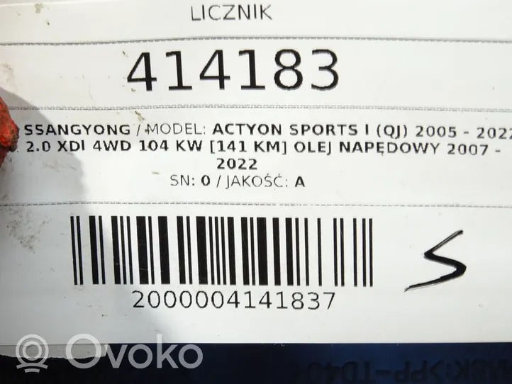SsangYong Actyon sports I Licznik / Prędkościomierz 