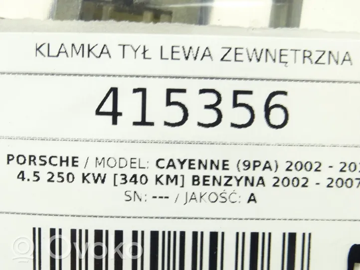 Porsche Cayenne (9PA) Maniglia esterna per portiera posteriore 7L0839885A