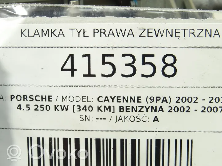 Porsche Cayenne (9PA) Takaoven ulkokahva 7L0839886A