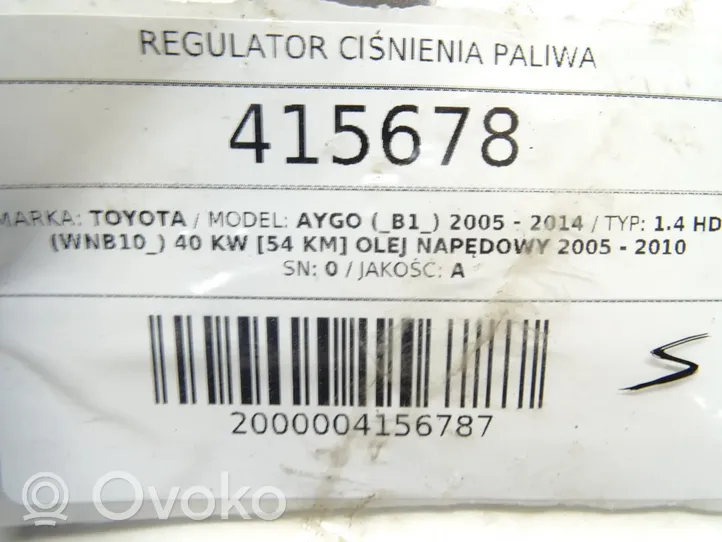 Toyota Aygo AB10 Regulator ciśnienia paliwa 