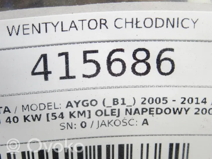 Toyota Aygo AB10 Juego de ventilador 016360-YV021