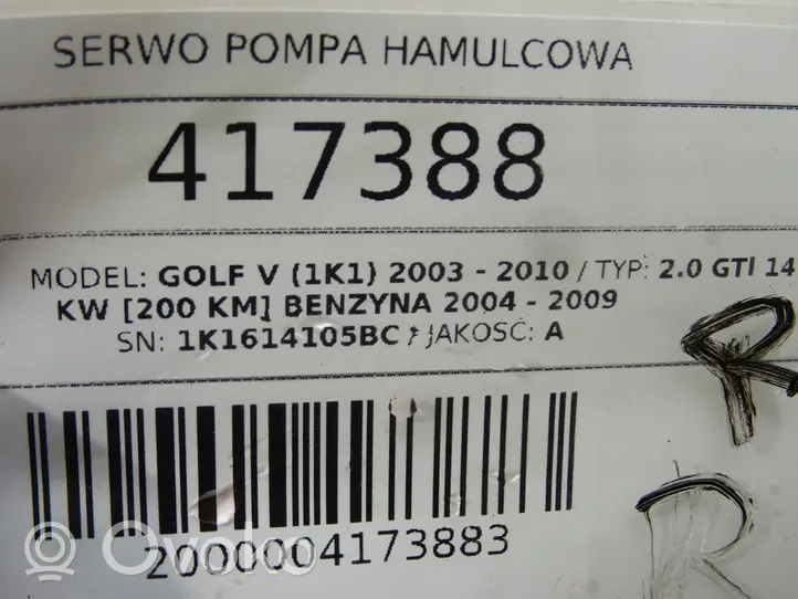 Volkswagen Golf V Jarrutehostin 1K1614105BC