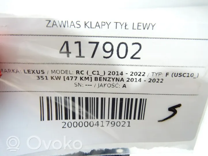 Lexus RC Zawias klapy tylnej bagażnika 