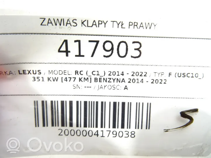 Lexus RC Zawias klapy tylnej bagażnika 