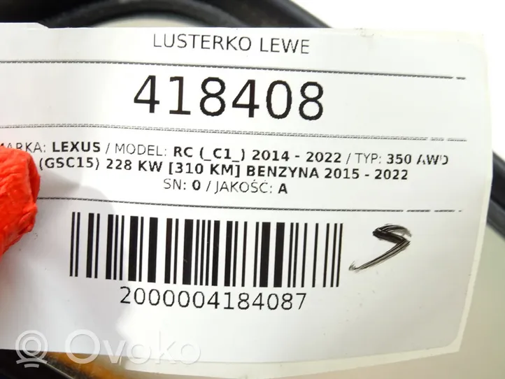 Lexus RC Elektryczne lusterko boczne drzwi przednich 