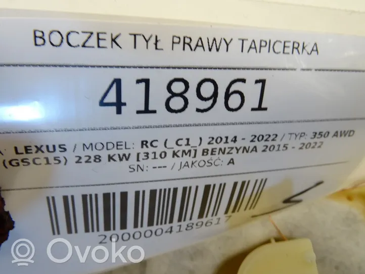 Lexus RC Boczek / Tapicerka drzwi tylnych 