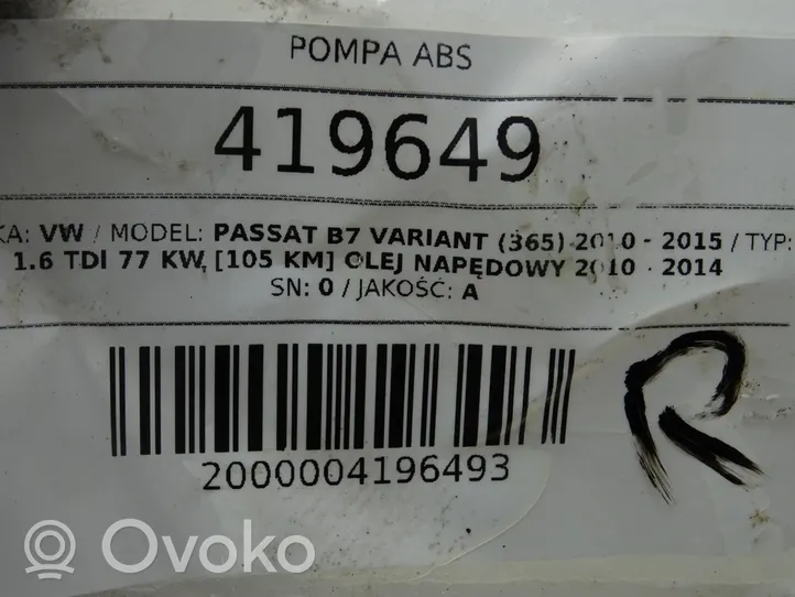 Volkswagen PASSAT B7 Pompe ABS 3AA614109AG