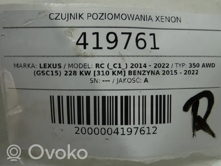 Lexus RC Czujnik poziomowania świateł osi przedniej 