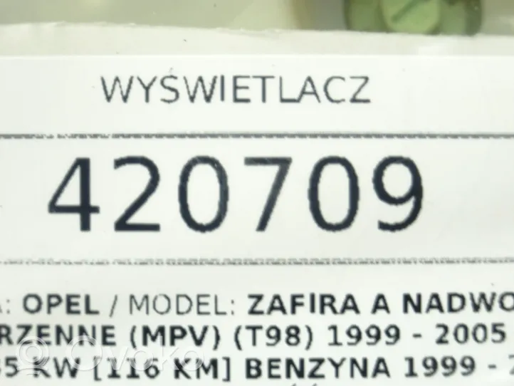 Opel Zafira A Écran / affichage / petit écran 090589754