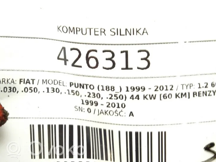 Fiat Punto (188) Unité de commande, module ECU de moteur 55181132