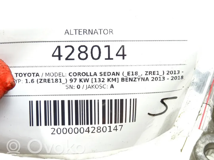 Toyota Corolla E160 E170 Generator/alternator 27060-0T360