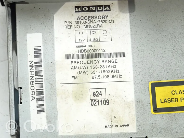 Honda Civic Panel / Radioodtwarzacz CD/DVD/GPS 39100-SNA-G620-M1