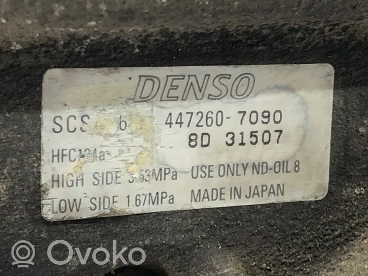 Toyota Corolla Verso E121 Ilmastointilaitteen kompressorin pumppu (A/C) 447260-7090