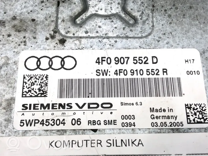 Audi A6 S6 C6 4F Centralina/modulo motore ECU 4F0907552D