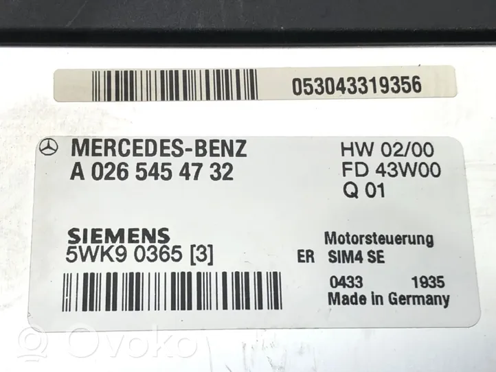 Mercedes-Benz C AMG W203 Komputer / Sterownik ECU silnika A0265454732