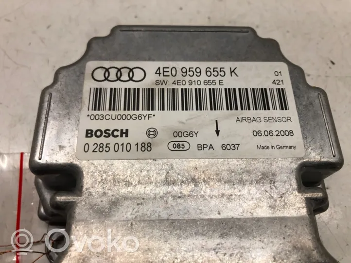 Audi A8 S8 D3 4E Sensore d’urto/d'impatto apertura airbag 4E0959655K