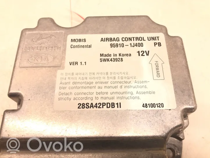 Hyundai i20 (PB PBT) Sensor impacto/accidente para activar Airbag 95910-1J400