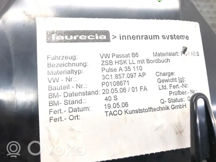 Volkswagen PASSAT B6 Mantu nodalījuma komplekts 3C1857097AP