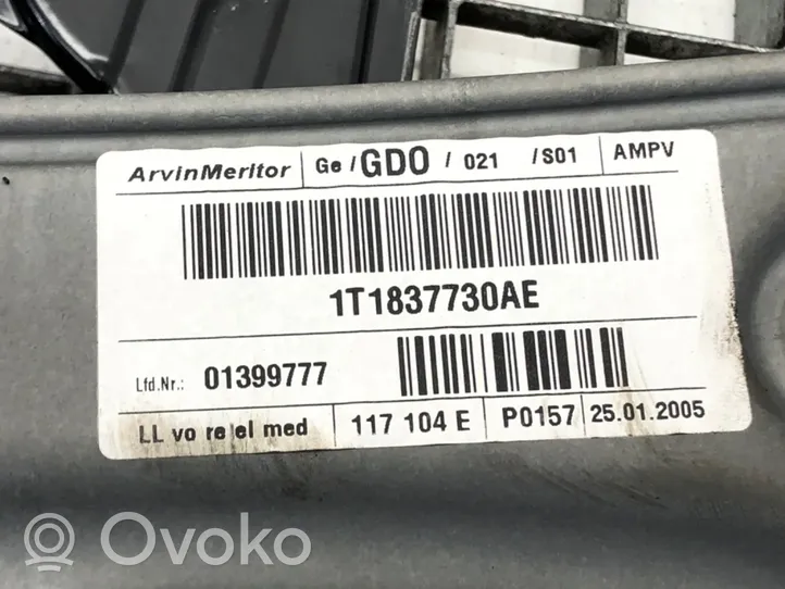 Volkswagen Touran I Priekinio el. lango pakėlimo mechanizmo komplektas 1T1837730AE