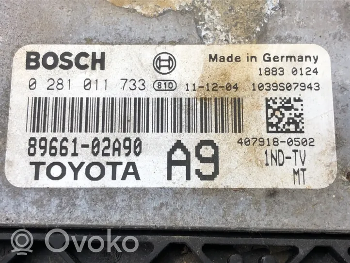 Toyota Corolla Verso E121 Komputer / Sterownik ECU silnika 89661-02A90