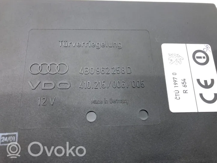 Audi A6 S6 C5 4B Sterownik / Moduł komfortu 4B0962258D