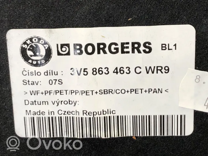 Skoda Superb B8 (3V) Tapis de coffre 3V5863463C