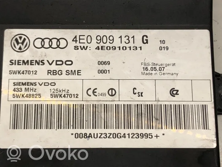 Audi A8 S8 D3 4E Altre centraline/moduli 4E0909131G