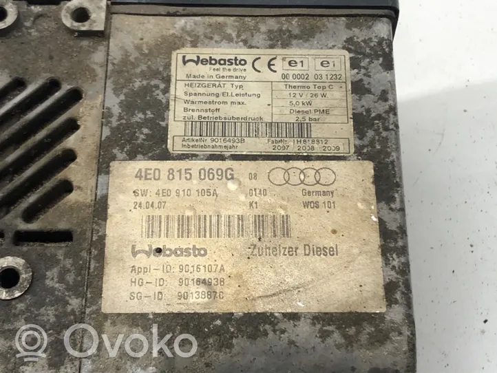 Audi A8 S8 D3 4E Pompe de circulation d'eau, chauffage auxiliaire Webasto 