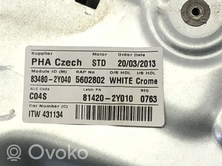 Hyundai ix35 Elektryczny podnośnik szyby drzwi tylnych 83480-2Y040