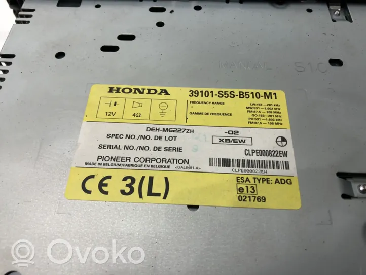 Honda Civic Radio/CD/DVD/GPS-pääyksikkö 39101-S5S-B510-M1