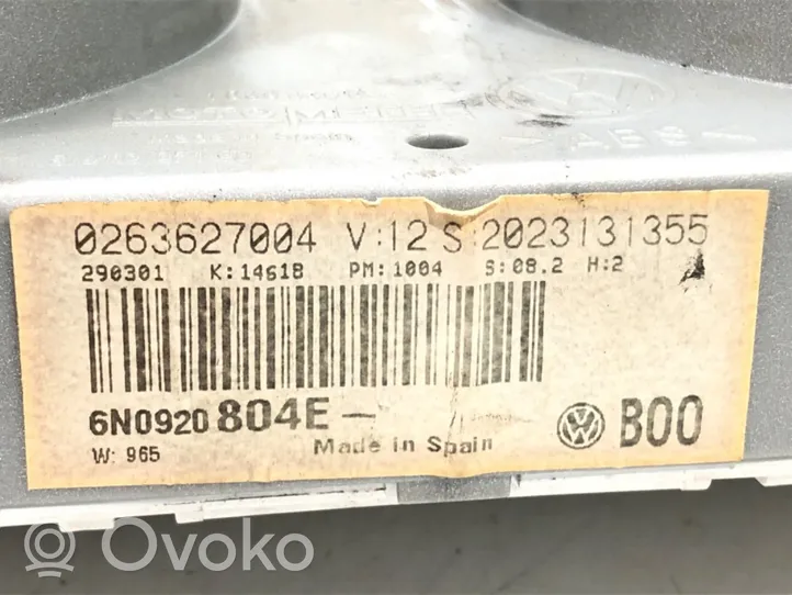 Volkswagen Polo III 6N 6N2 6NF Tachimetro (quadro strumenti) 6N0920804E