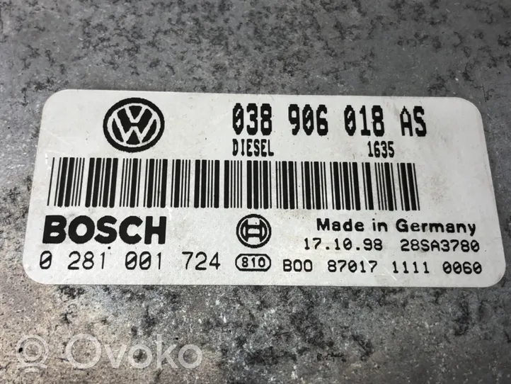 Volkswagen PASSAT B5 Engine control unit/module ECU 038906018AS