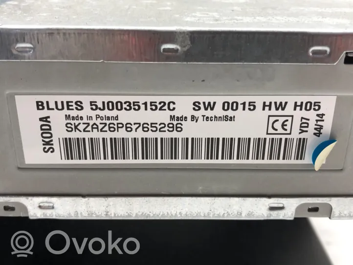 Skoda Rapid (NH) Unité principale radio / CD / DVD / GPS 5J0035152C