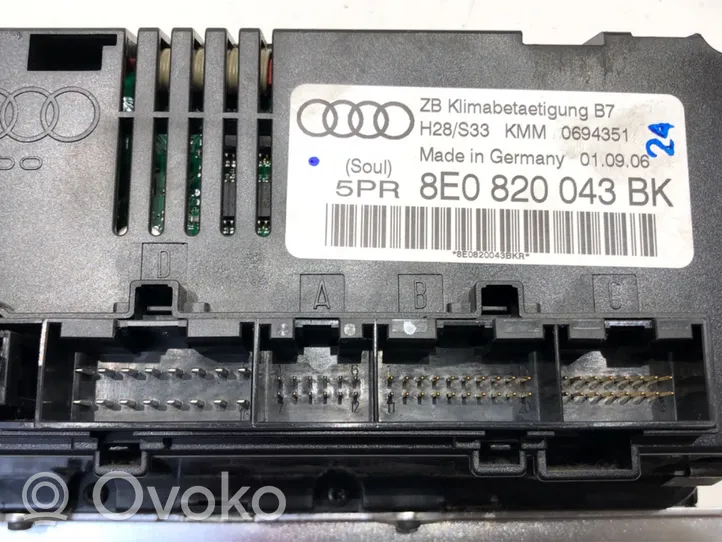 Audi A4 S4 B7 8E 8H Interruttore ventola abitacolo 8E0820043BK