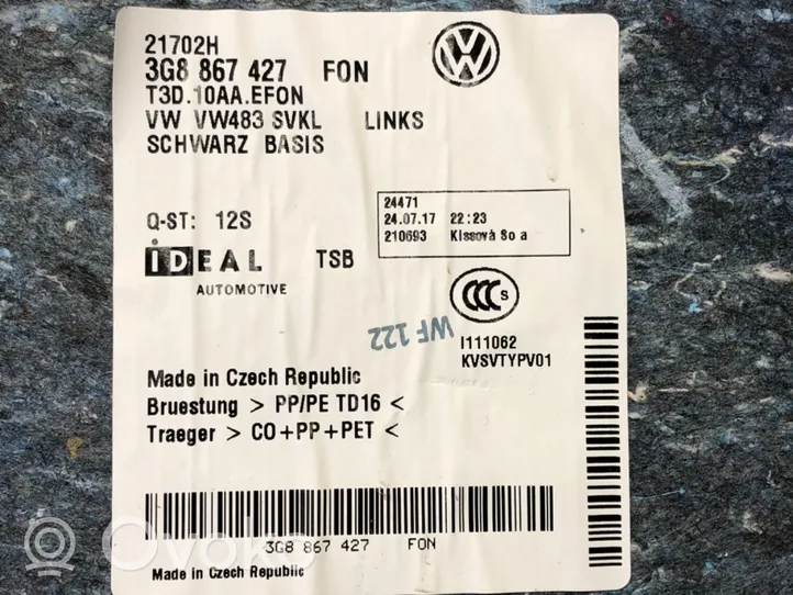 Volkswagen Arteon Tappeto di rivestimento del fondo del bagagliaio/baule 3G8867427