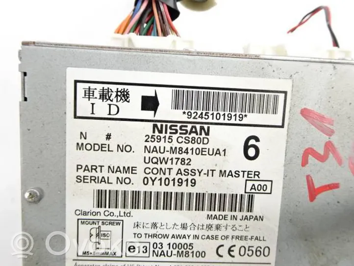 Nissan X-Trail T31 Unité principale radio / CD / DVD / GPS 25915CS80D