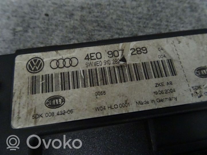 Audi A8 S8 D3 4E Moduł / Sterownik komfortu 4E0907289