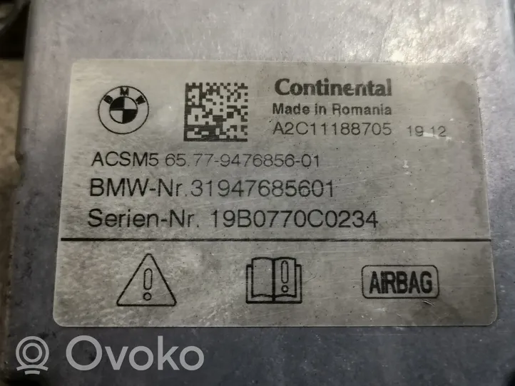 BMW Z4 g29 Oro pagalvių valdymo blokas 9476856