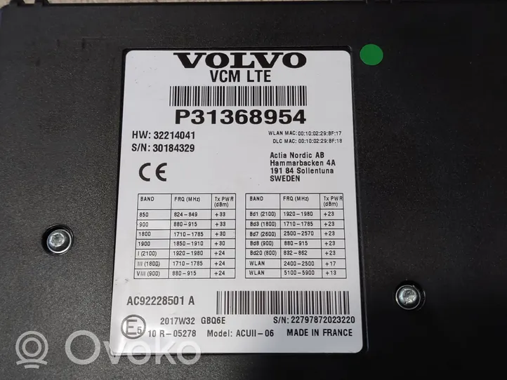 Volvo S90, V90 Bluetoothin ohjainlaite/moduuli 31368954