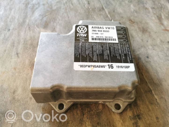 Volkswagen Sharan Oro pagalvių valdymo blokas 7N0959655D