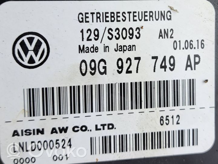 Volkswagen Golf VII Vaihdelaatikon ohjainlaite/moduuli 09G927749AP