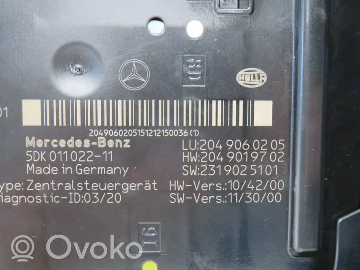 Mercedes-Benz C W204 Skrzynka bezpieczników / Komplet A2049004803