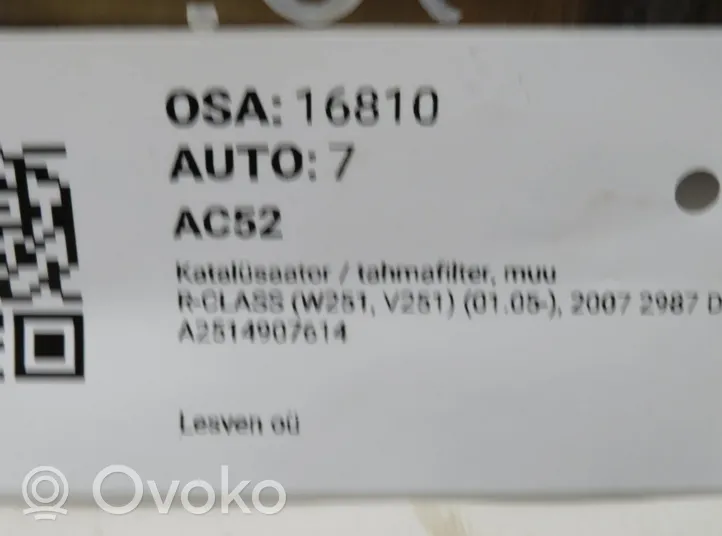 Mercedes-Benz R W251 Katalysaattori/FAP/DPF-hiukkassuodatin A2514907614