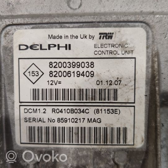 Renault Clio III Kit calculateur ECU et verrouillage 8200399038
