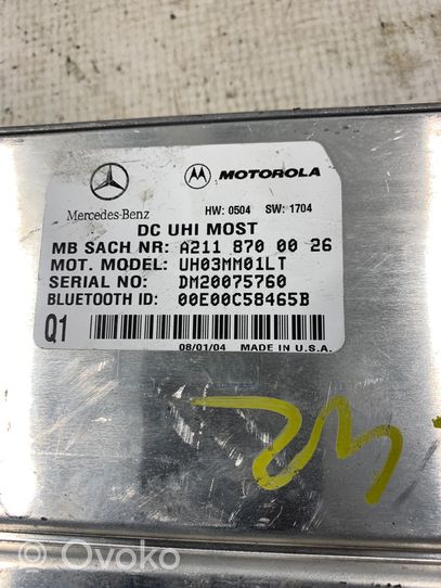 Mercedes-Benz C W203 Bluetoothin ohjainlaite/moduuli A2118700026