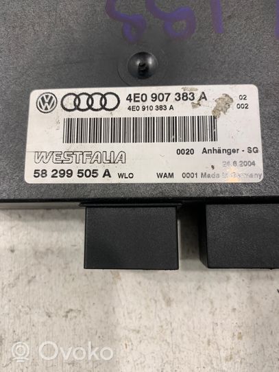Audi A6 S6 C6 4F Centralina/modulo rimorchio barra di traino 4E0907383A